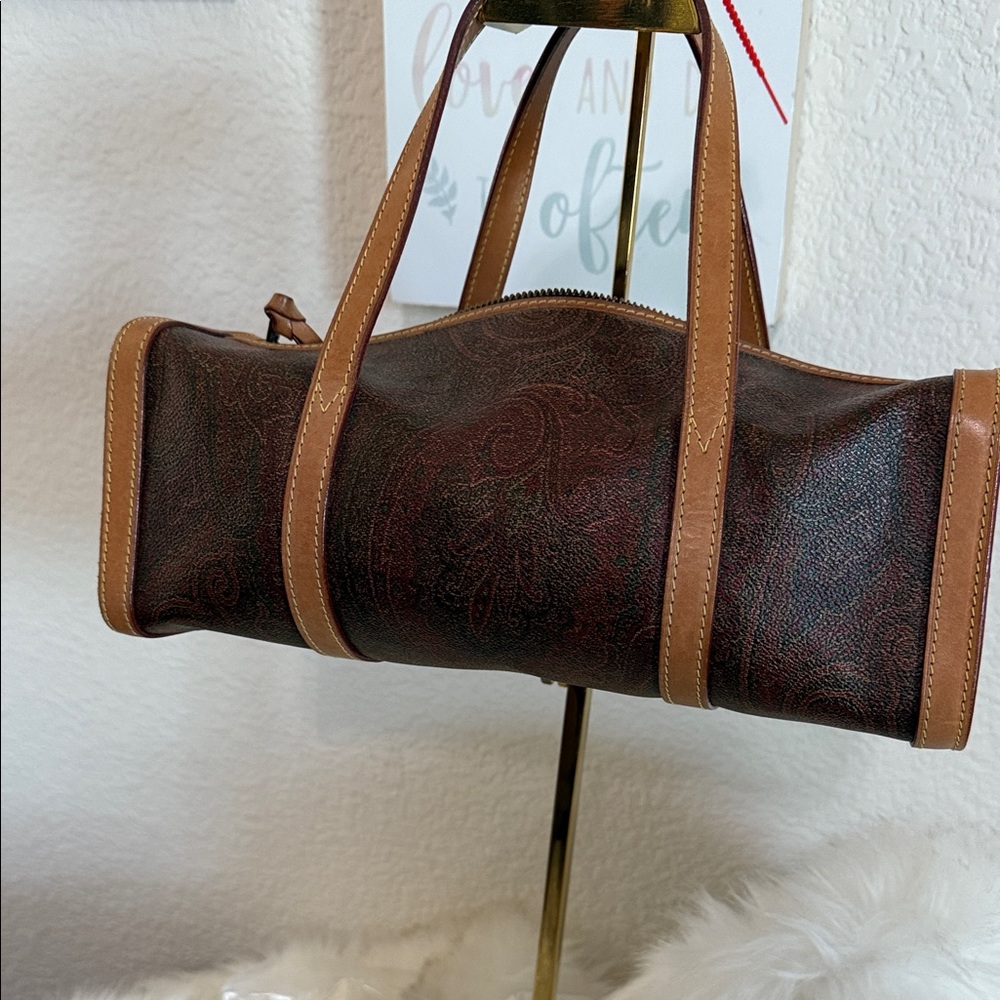 Etro Elegant Brown and Tan Satchel